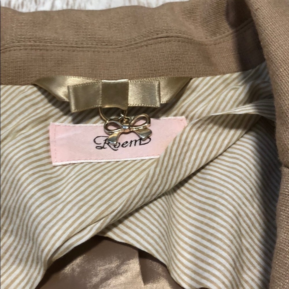 Roem camel tan peak lapel blazer jacket suit S - Picture 4 of 6